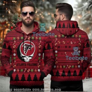 Atlanta Falcons Skull Head Ugly 3D Hoodie Festive Apparel