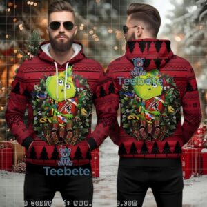 Atlanta Falcons The Grinch Hug Ball Ugly 3D Hoodie Holiday