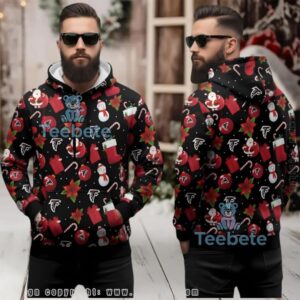 Atlanta Falcons Ugly 3D Hoodie Santa Snowman Pattern