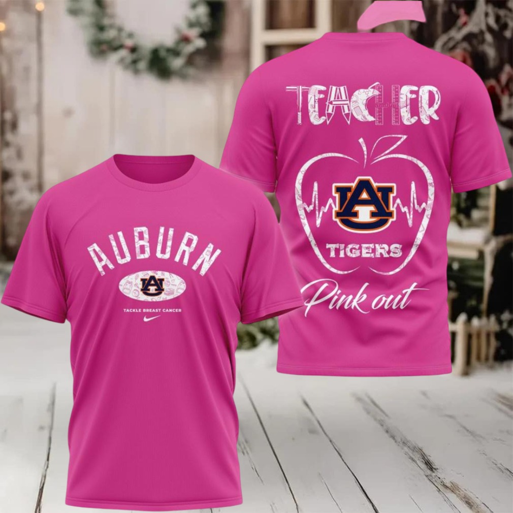 Auburn Tigers 2025 NCAA Teacher Tackle Breast Cancer Unisex 3D Shirt