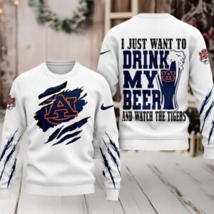 Auburn Tigers NCAA I Just Want To Drink My Beer And Watch Aggies Ugy Christmas Sweater