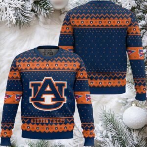 Auburn Tigers – Custom Name And Number Ugly Christmas Sweater
