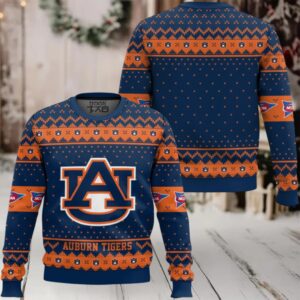 Auburn Tigers – Custom Name And Number Ugly Christmas Sweater