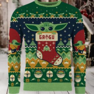 Away on A Razorcrest Baby YodaGrogu Ugly Christmas Sweater