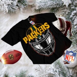 Green Bay Packers Black Helmet Graphic T Shirt