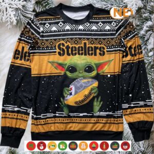 Baby Yoda Pittsburgh Steelers Ugly Christmas Sweater Baby Yoda Pittsburgh Steelers Ugly Christmas Sweater