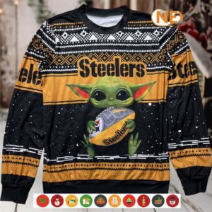 Baby Yoda Pittsburgh Steelers Ugly Christmas Sweater