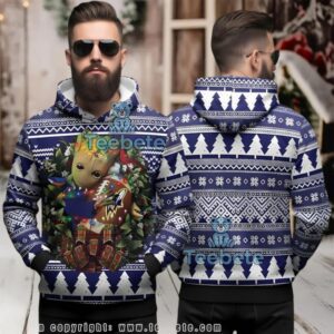 Baltimore Ravens Christmas Baby Groot Ugly 3D Hoodie