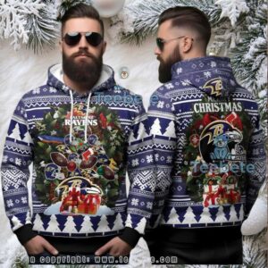 Baltimore Ravens Christmas Tree Ugly 3D Hoodie Baltimore Ravens Christmas Tree Ugly 3D Hoodie