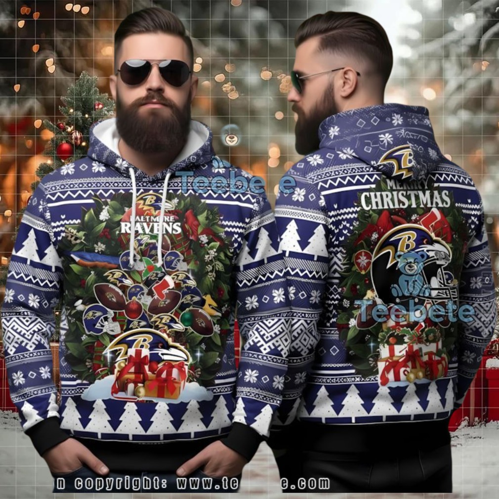 Baltimore Ravens Christmas Tree Ugly 3D Hoodie Baltimore Ravens Christmas Tree Ugly 3D Hoodie