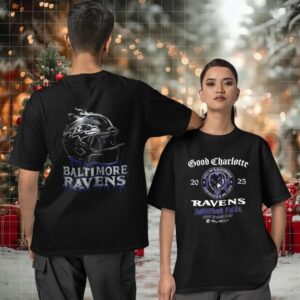 Baltimore Ravens Darkness Falls Good Charlotte 2025 two sided T shirt