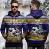Baltimore Ravens Grogu Ugly Christmas 3D Hoodie Purple Gold Baltimore Ravens Grogu Ugly Christmas 3D Hoodie Purple Gold