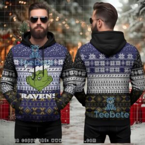 Baltimore Ravens Dr Seuss Grinch Ugly 3D Hoodie For Fans