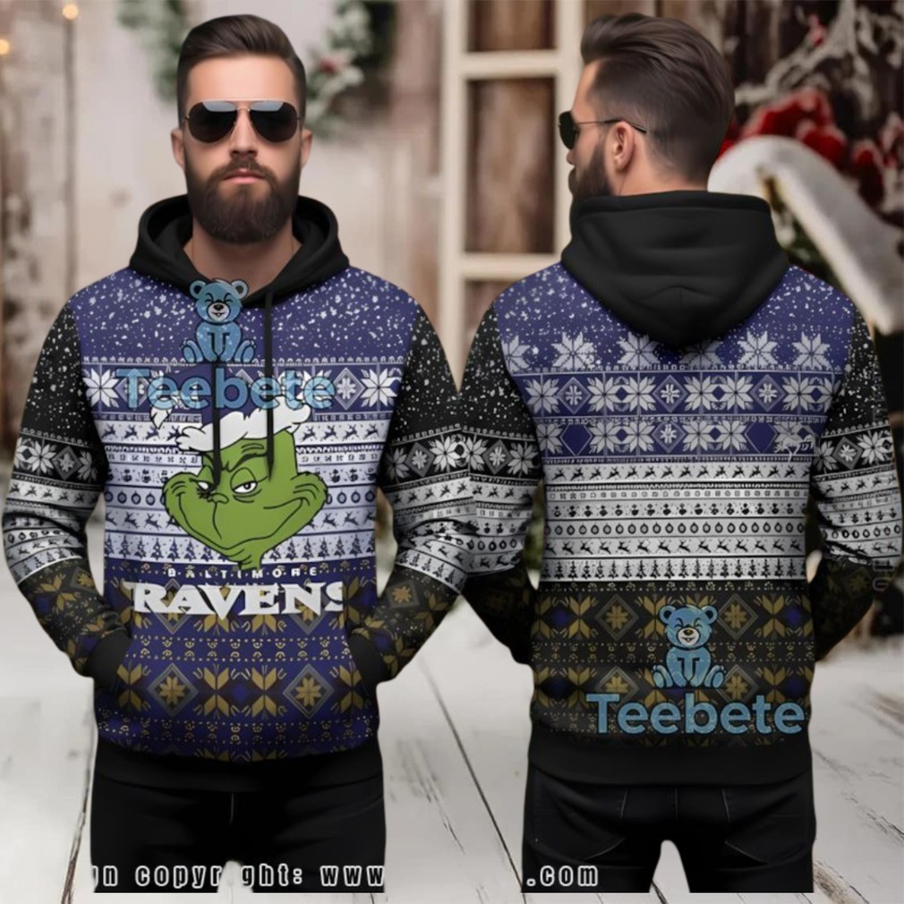 Baltimore Ravens Dr Seuss Grinch Ugly 3D Hoodie For Fans Baltimore Ravens Dr Seuss Grinch Ugly 3D Hoodie For Fans