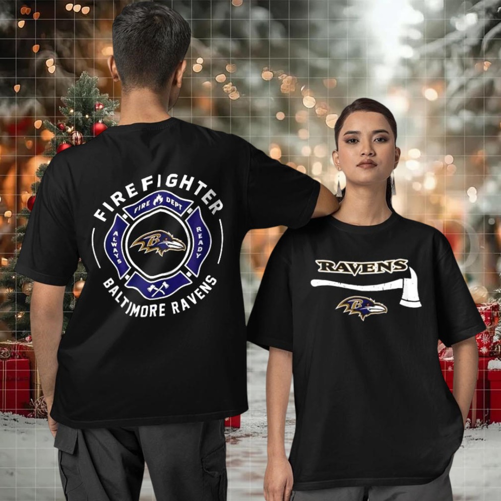 Baltimore Ravens Firefighter Appreciation Day two sided T shirt Baltimore Ravens Firefighter Appreciation Day two sided T shirt