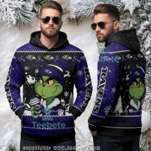 Baltimore Ravens Grinch Coffee Ugly 3D Hoodie For Men Baltimore Ravens Grinch Coffee Ugly 3D Hoodie For Men