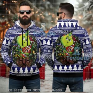 Baltimore Ravens Grinch Hugging Ball Ugly 3D Hoodie Holiday