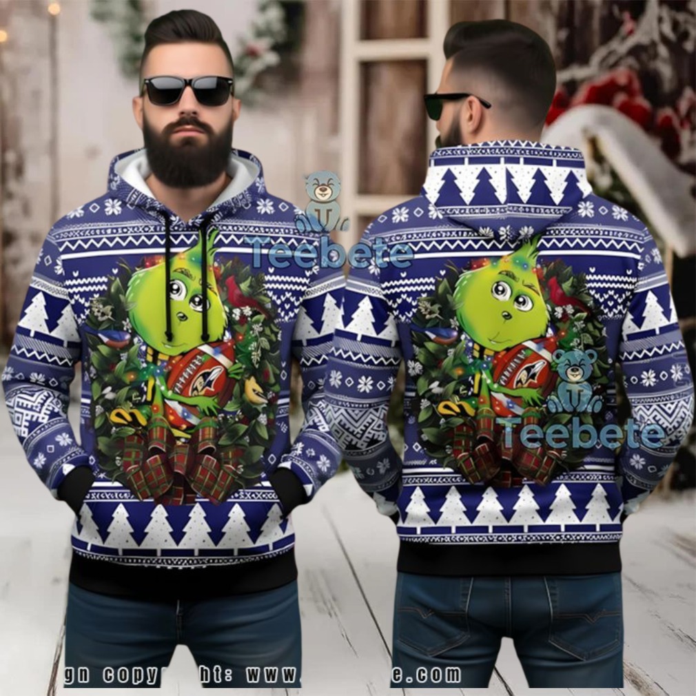 Baltimore Ravens Grinch Hugging Ball Ugly 3D Hoodie Holiday Baltimore Ravens Grinch Hugging Ball Ugly 3D Hoodie Holiday