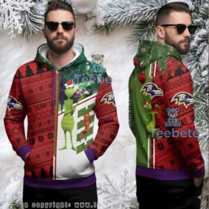 Baltimore Ravens Grinch Max Ugly 3D Hoodie Red Gameday Baltimore Ravens Grinch Max Ugly 3D Hoodie Red Gameday