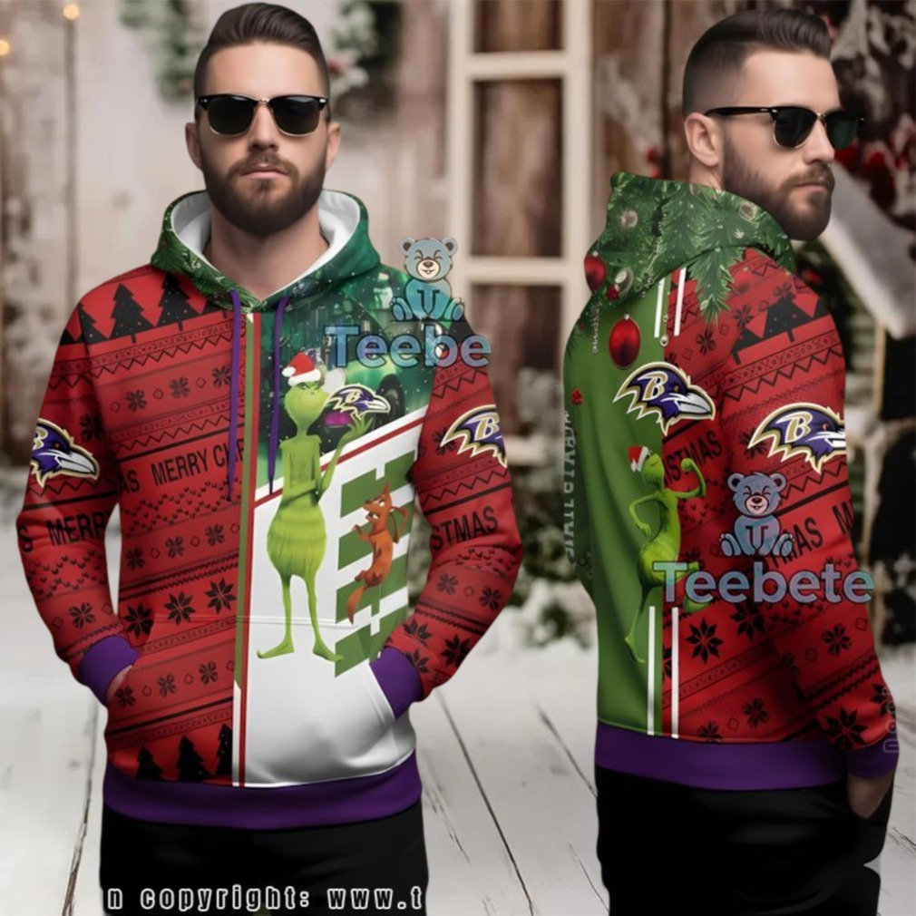 Baltimore Ravens Grinch Max Ugly 3D Hoodie Red Gameday Baltimore Ravens Grinch Max Ugly 3D Hoodie Red Gameday