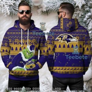 Baltimore Ravens Grinch Stole Christmas Ugly 3D Hoodie Baltimore Ravens Grinch Stole Christmas Ugly 3D Hoodie