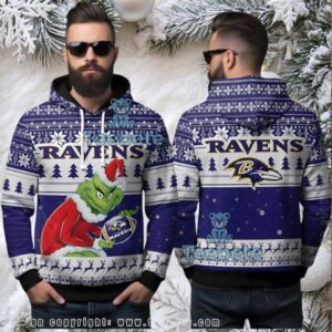 Baltimore Ravens Grinch Stole Ugly 3D Hoodie Game Day Baltimore Ravens Grinch Stole Ugly 3D Hoodie Game Day