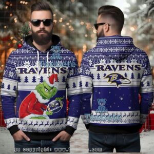 Baltimore Ravens Grinch Stole Ugly 3D Hoodie Game Day