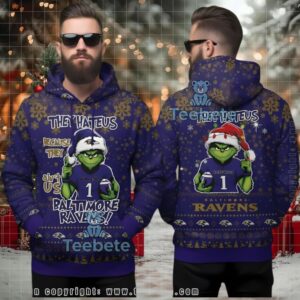 Baltimore Ravens Grinch They Hate Us Ugly 3D Hoodie