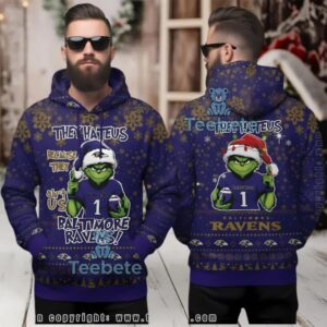 Baltimore Ravens Grinch They Hate Us Ugly 3D Hoodie