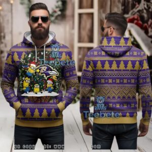 Baltimore Ravens Minion Christmas Tree Ugly 3D Hoodie Gift
