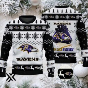 Baltimore Ravens Ugly Christmas Sweater 2025 X7LG2PV2S