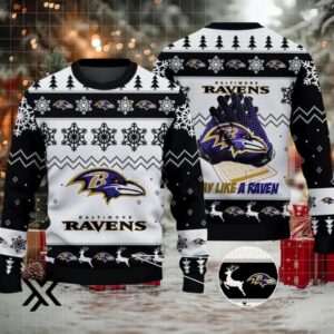 Baltimore Ravens Ugly Christmas Sweater 2025 X7LG2PV2S