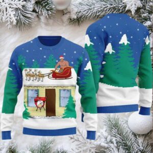 Barry Wood Santa Sleigh Ugly Christmas Sweater