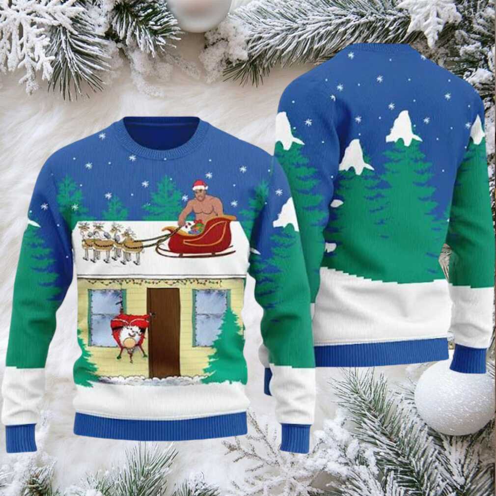 Barry Wood Santa Sleigh Ugly Christmas Sweater
