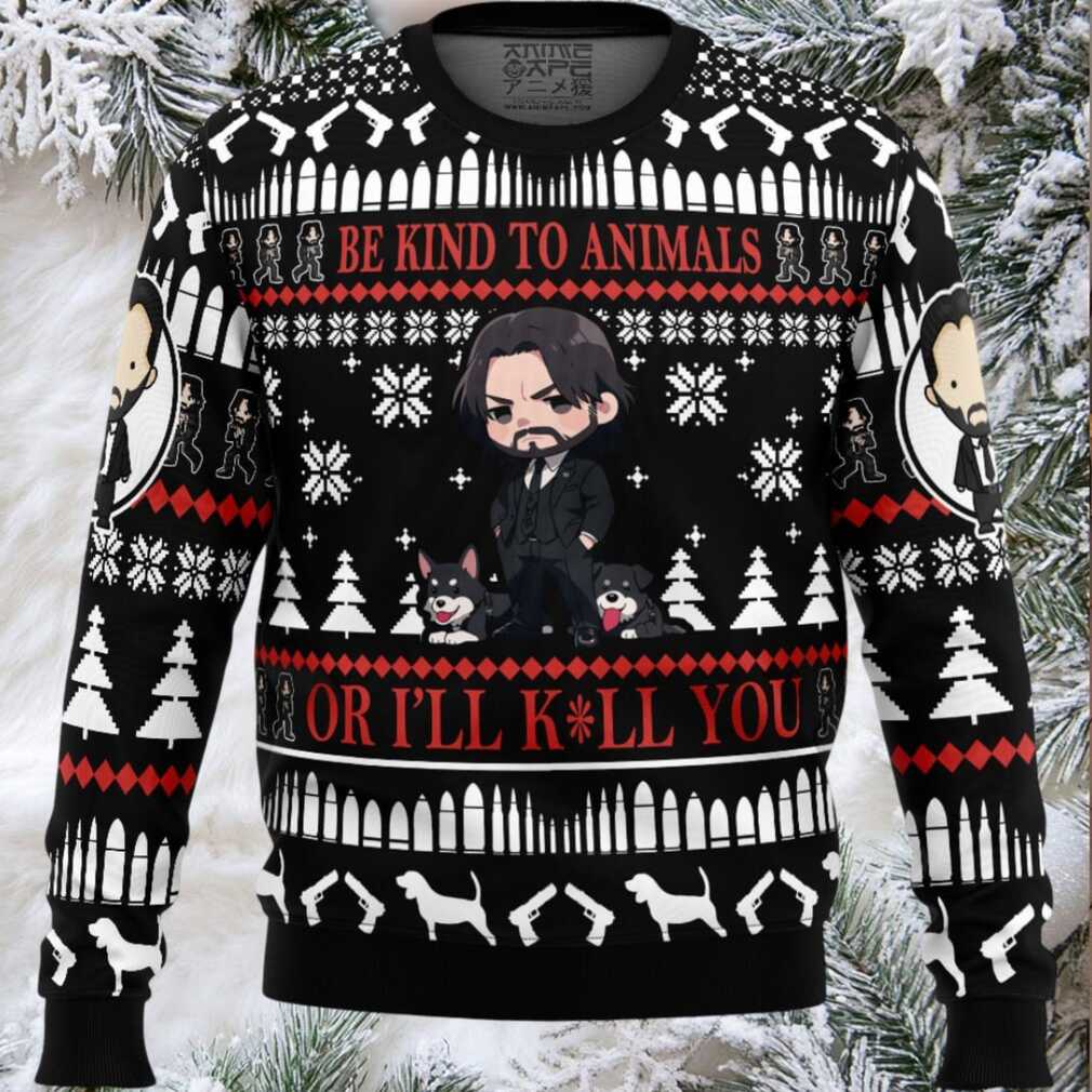 Be Kind to Animals John Wick Ugly Christmas Sweater