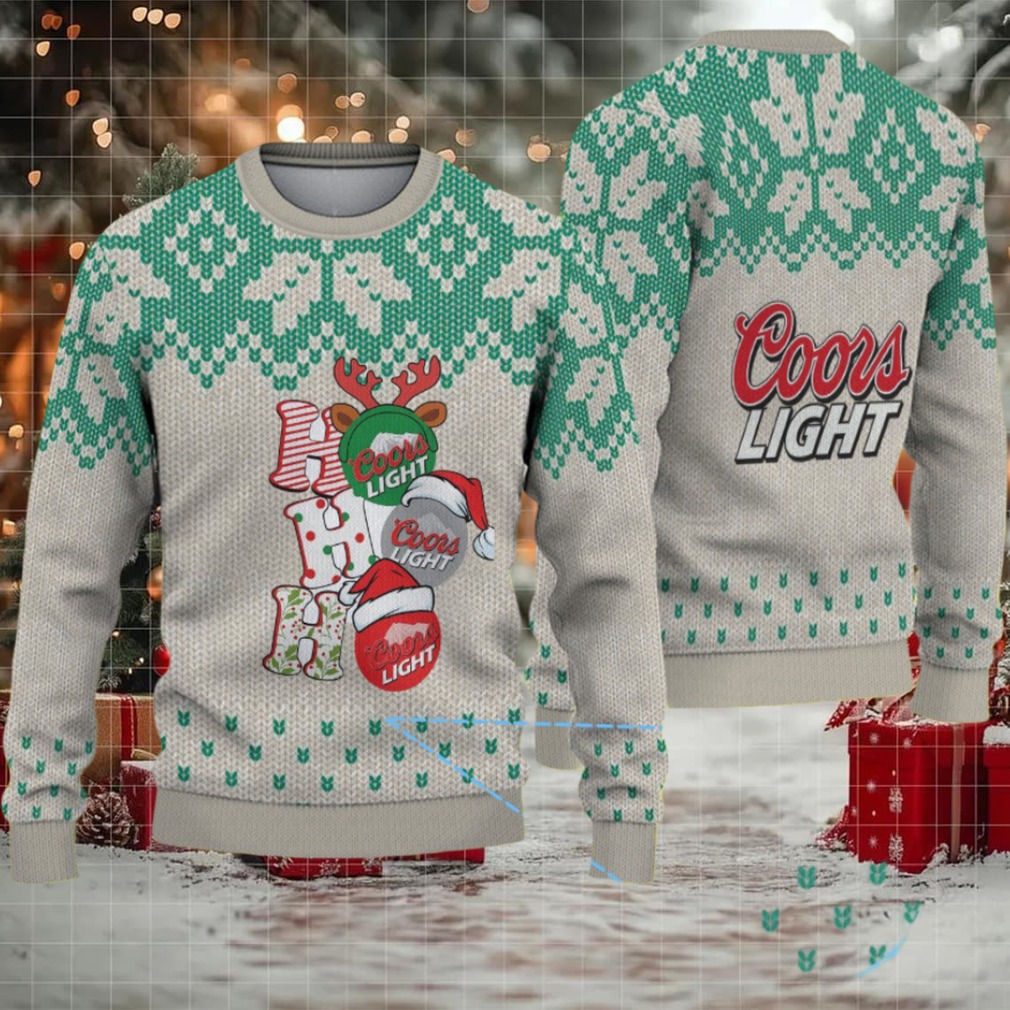 Beige & Green Knit Pattern “Stacked Holiday Gifts” Coors Light Ugly Christmas Sweater Beige & Green Knit Pattern “Stacked Holiday Gifts” Coors Light Ugly Christmas Sweater