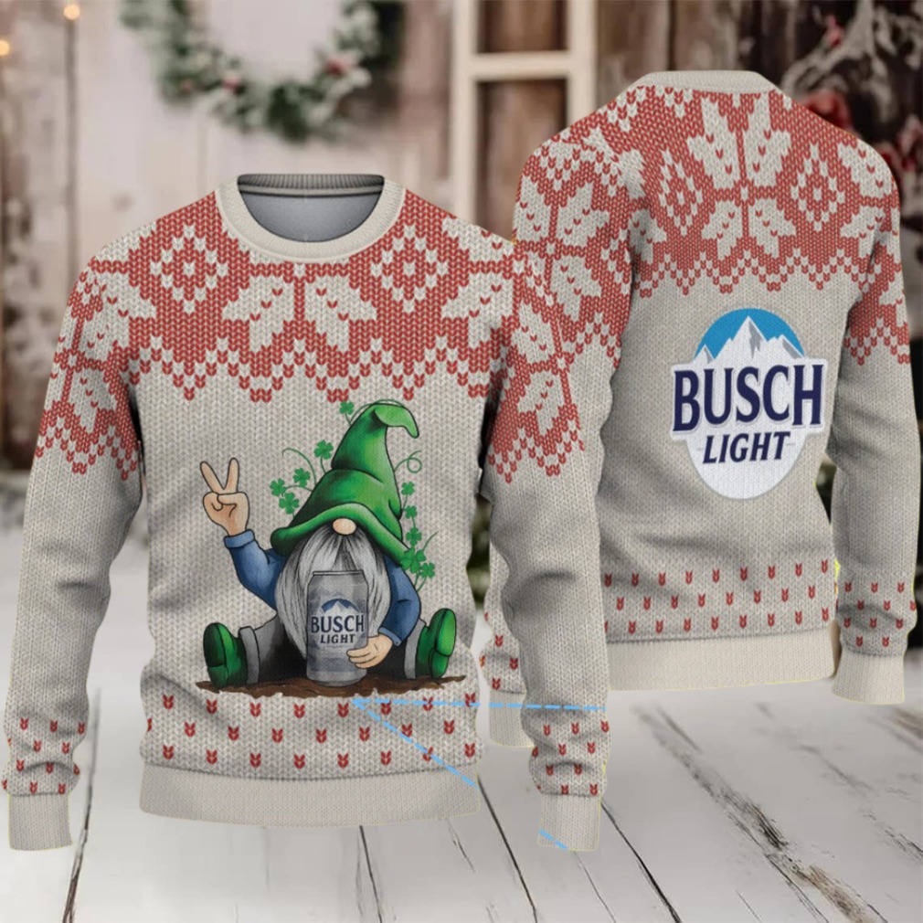 Beige & Red Snowflake Pattern “Busch Light Drunk Gnome” Ugly Christmas Sweater Beige & Red Snowflake Pattern “Busch Light Drunk Gnome” Ugly Christmas Sweater