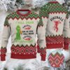Mint Green & Black Zigzag Pattern “Time to Drink Busch Light” Ugly Christmas Sweater