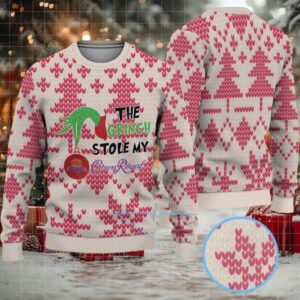 Beige and Red Christmas Tree Crown Royal Grinch Ugly Christmas Sweater