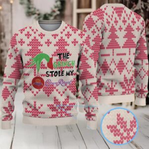 Beige and Red Christmas Tree Crown Royal Grinch Ugly Christmas Sweater