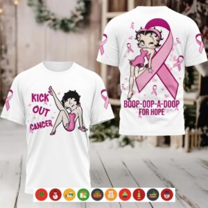 Betty Boop Kick Out Cancer Shirt