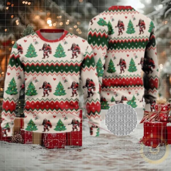 Bigfoot Bring Your Gift Ugly Christmas Sweater