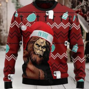 Bigfoot I’m Done Ugly Christmas Sweater