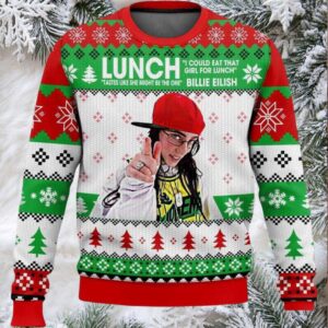Billie Eilish I Could Eat That Girl For Lunch Christmas Ugly Sweater
