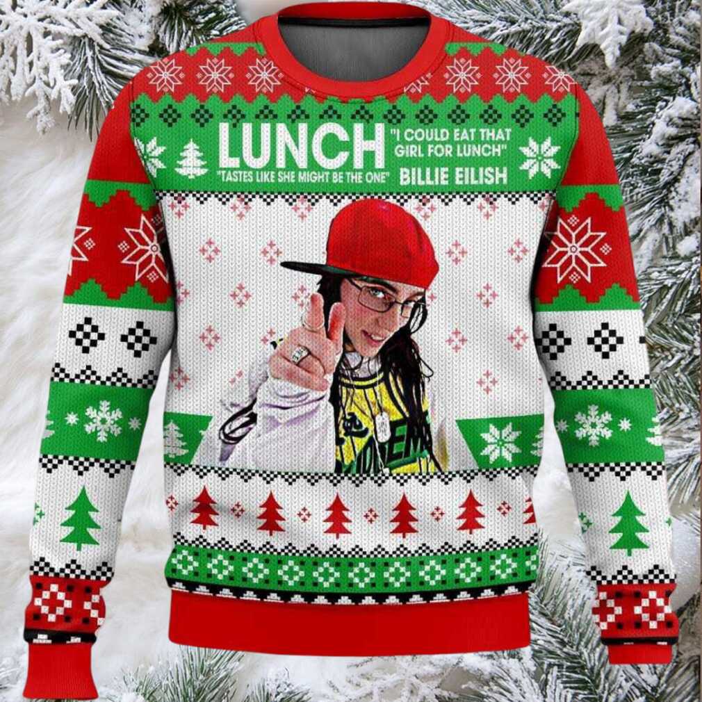 Billie Eilish I Could Eat That Girl For Lunch Christmas Ugly Sweater