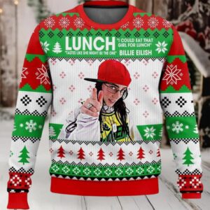 Billie Eilish I Could Eat That Girl For Lunch Christmas Ugly Sweater