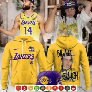 Billie Eilish x Los Angekes Lakers Show Gold Hoodie Shirt