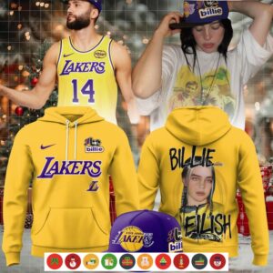 Billie Eilish x Los Angekes Lakers Show Gold Hoodie Shirt