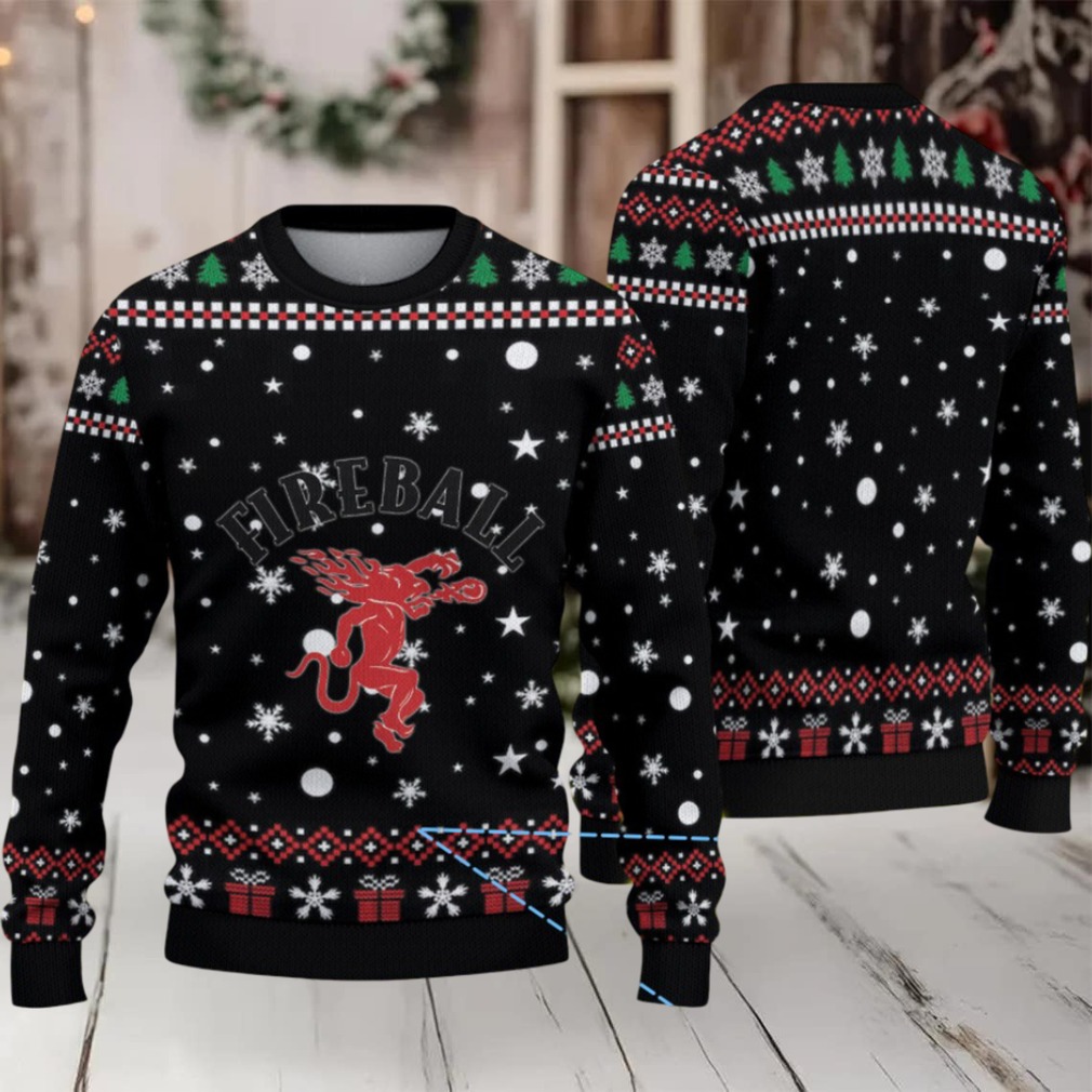 Black & Red Christmas Gift Pattern “Fireball Cinnamon Whisky” Ugly Sweater Black & Red Christmas Gift Pattern “Fireball Cinnamon Whisky” Ugly Sweater