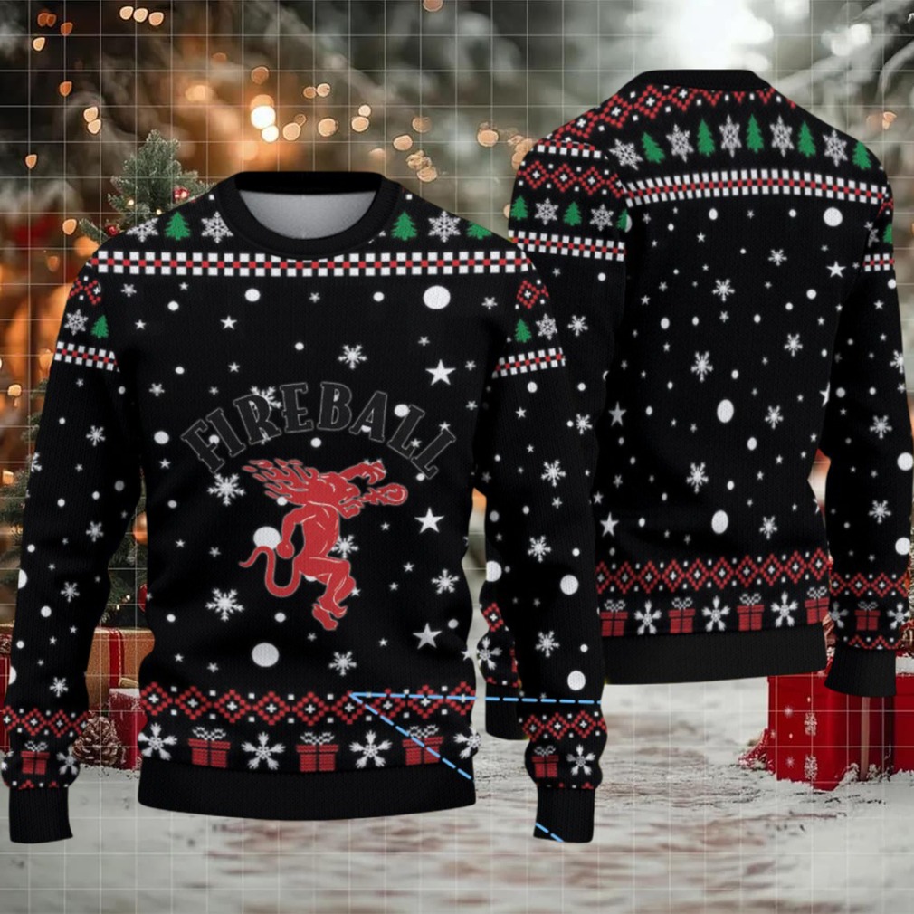 Black & Red Christmas Gift Pattern “Fireball Cinnamon Whisky” Ugly Sweater Black & Red Christmas Gift Pattern “Fireball Cinnamon Whisky” Ugly Sweater